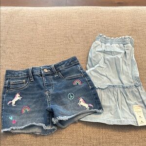 Jumping beans size 6 shorts and skirt denim